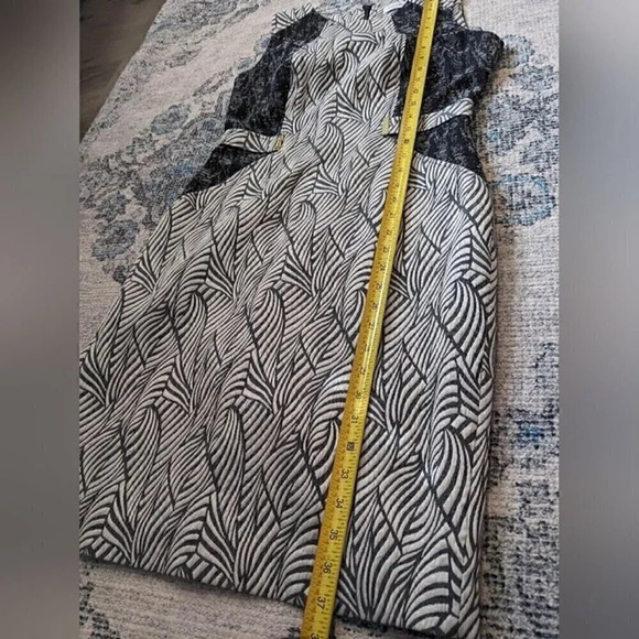 Calvin Klein office Black&White Block Sleeveless Mid A-line Dress size 6 - Picture 5 of 8